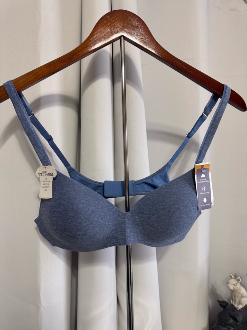 Hanes Blue Seamless T-Shirt Bra